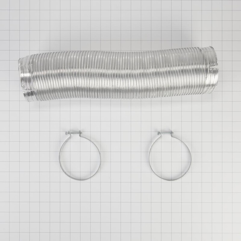 Whirlpool 8' Dryer Exhaust Duct Kit with slit-cuff ends for male or female 4" openings, including 2 clamps Other 4396727RP Picture 1