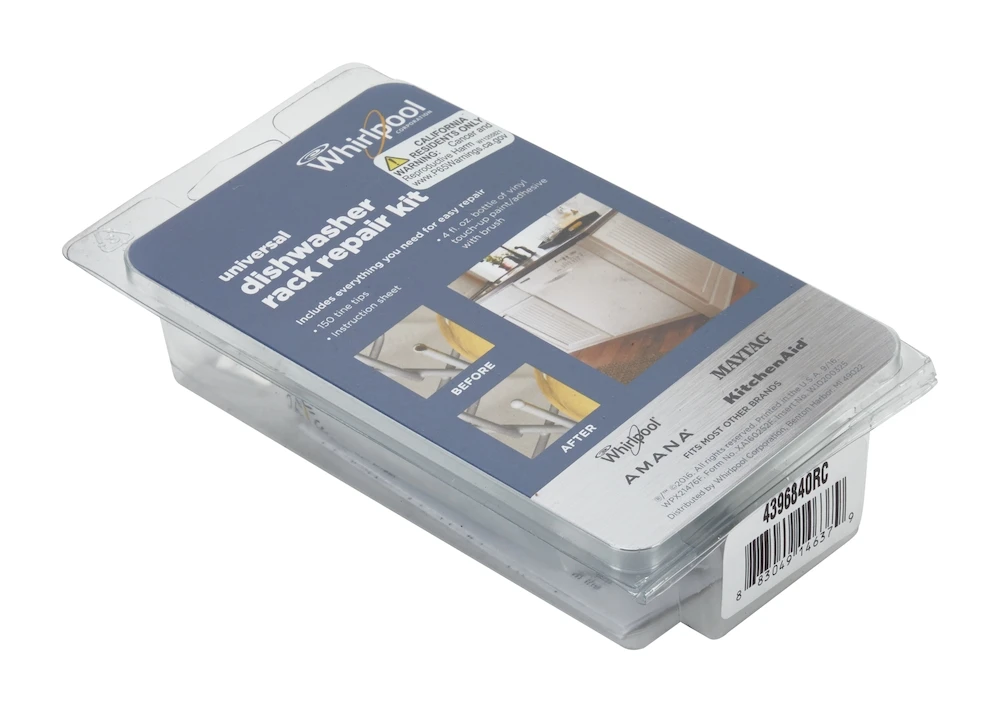 Dishwasher Rack Repair Kit With Grey Tine Tips And Vinyl Touch-up Paint - Repairs Two Racks And Cover Scratches 4396840RC