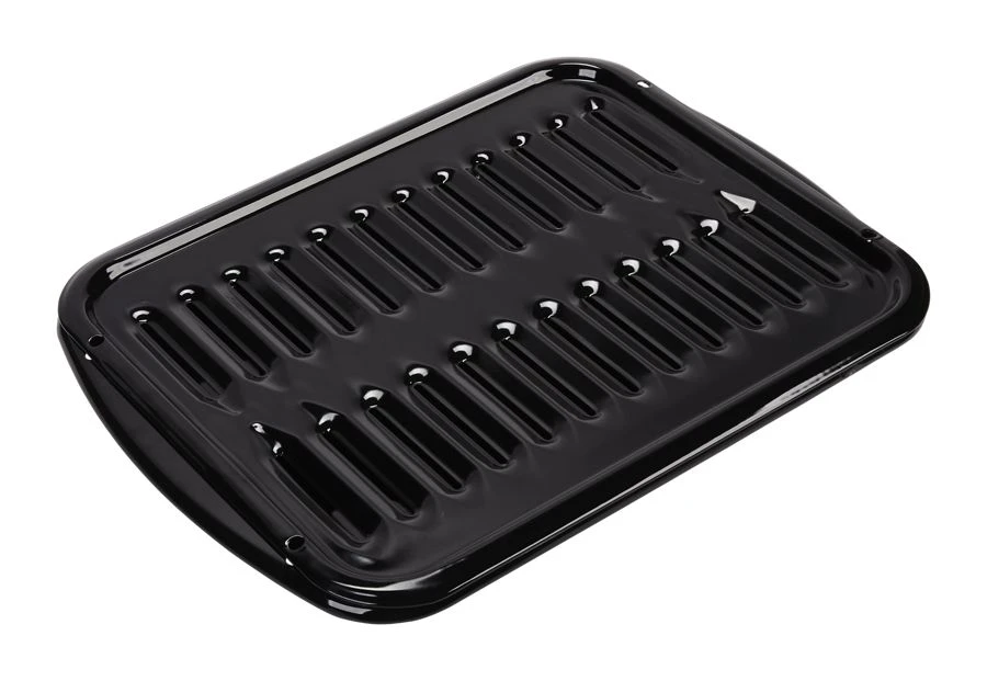 Premium Range Porcelain Broiler Pan and Roasting Rack - Grey (Includes Pan and Grid) 4396923