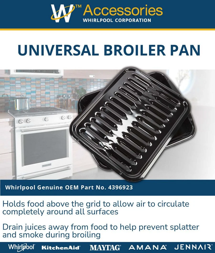 Premium Range Porcelain Broiler Pan and Roasting Rack - Grey (Includes Pan and Grid) 4396923