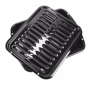 Premium Range Porcelain Broiler Pan And Roasting Rack - Grey (includes Pan And Grid) 4396923