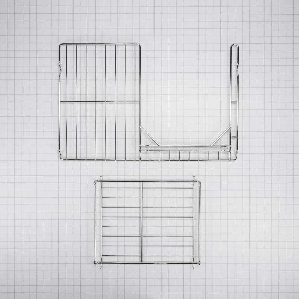 24" L x 15 3/4" D Split Oven Rack, Stainless Steel, half-shelf design, with 11 1/4" L x 14" D removable rack section 4396927