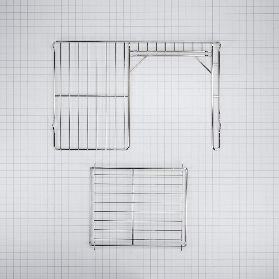 24" L X 15 3/4" D Split Oven Rack, Stainless Steel, Half-shelf Design, With 11 1/4" L X 14" D Removable Rack Section 4396927