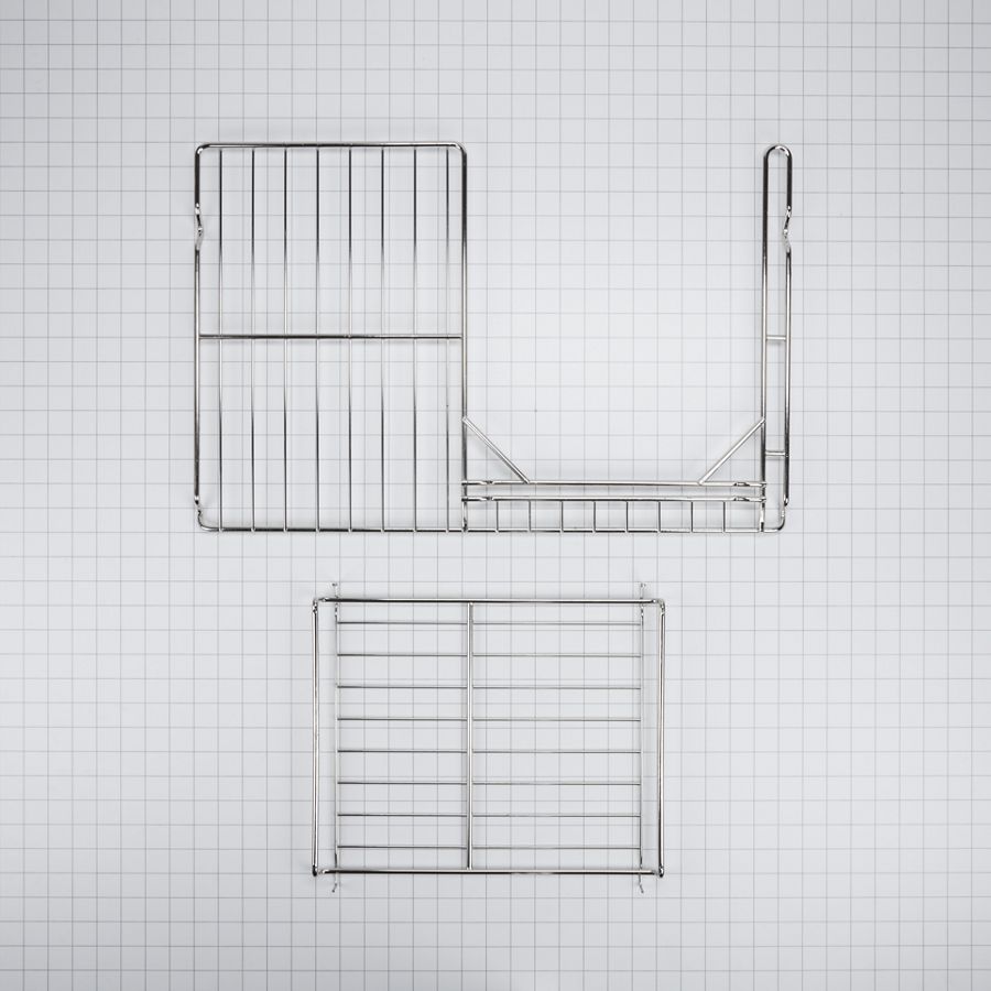 24" L X 15 3/4" D Split Oven Rack, Stainless Steel, Half-shelf Design, With 11 1/4" L X 14" D Removable Rack Section 4396927