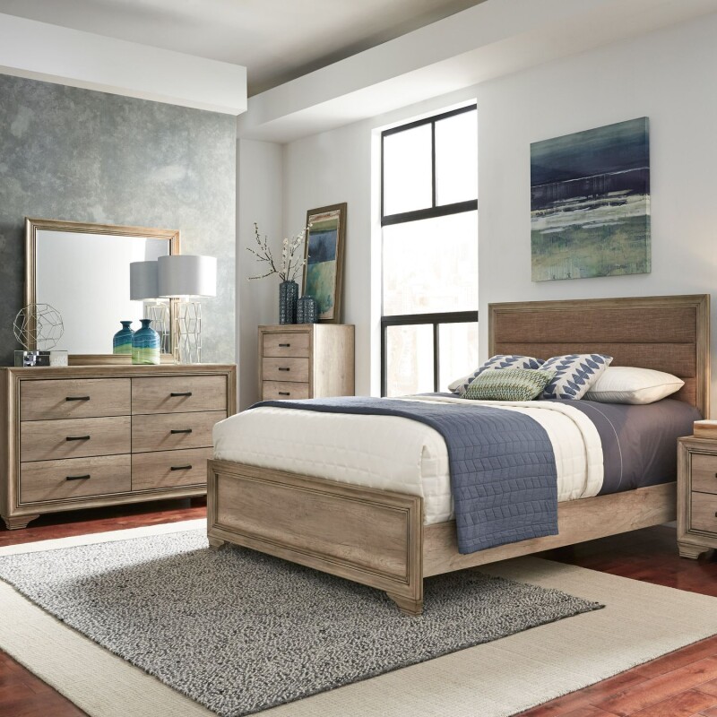 Sun Valley Twin Uph Bed, Dresser & Mirror 439BRTUBDM