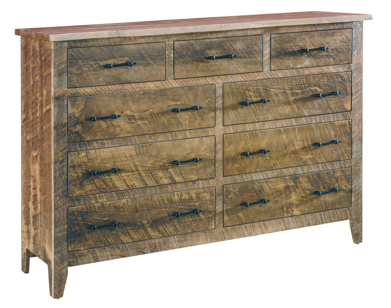 Amish Essential Amish Rough Sawn 9 Drawer Dresser 44091