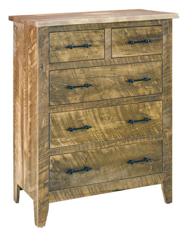 Amish Essentials Amish Rough Sawn 5 Drawer Chest - Small 44151