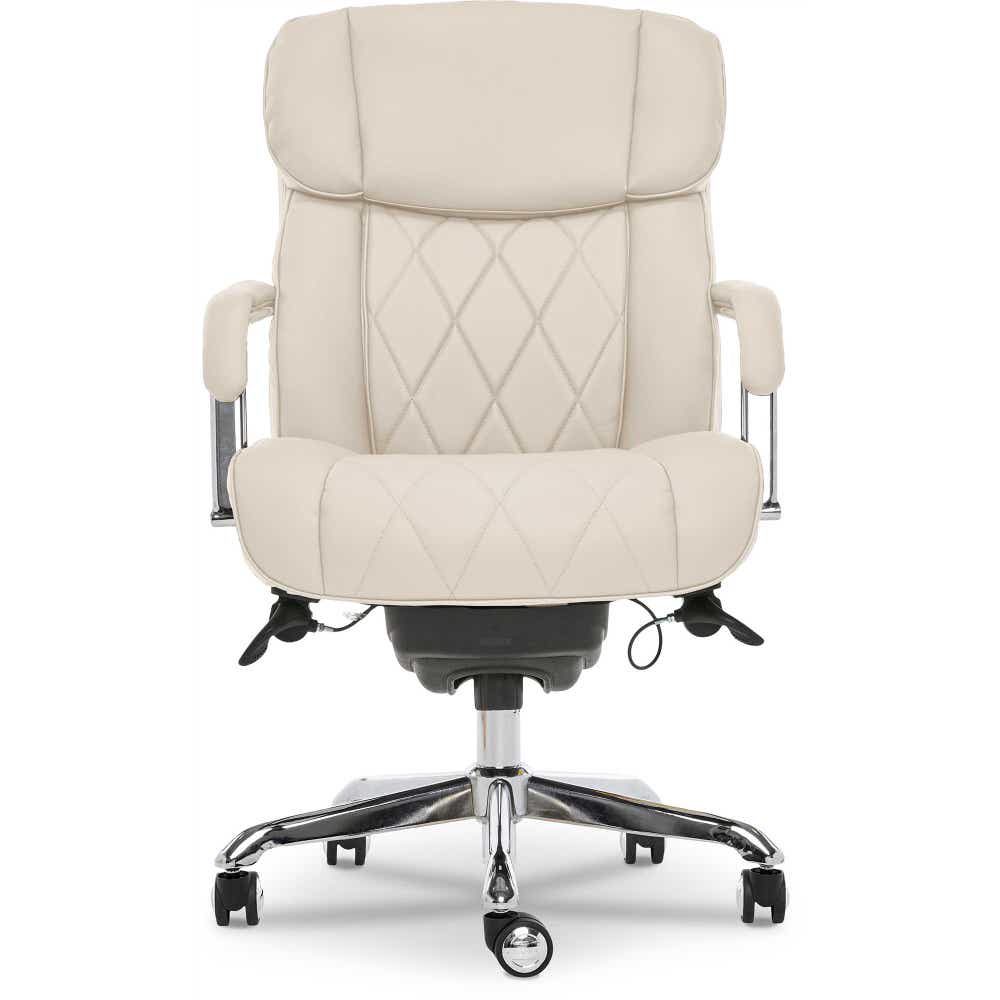 Sutherland Quilted Leather Office Chair, Light Ivory - 44813C-LZB 44813CLZB