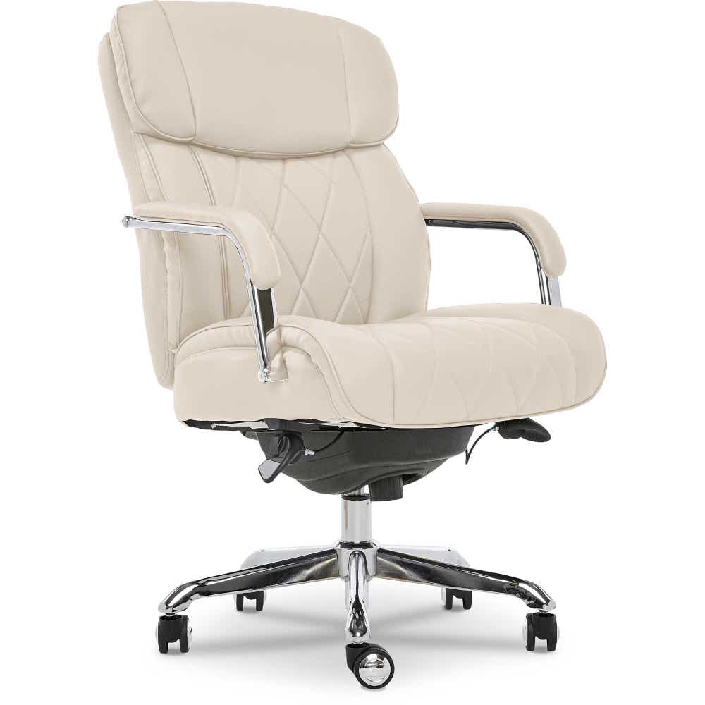 Sutherland Quilted Leather Office Chair, Light Ivory - 44813C-LZB 44813CLZB