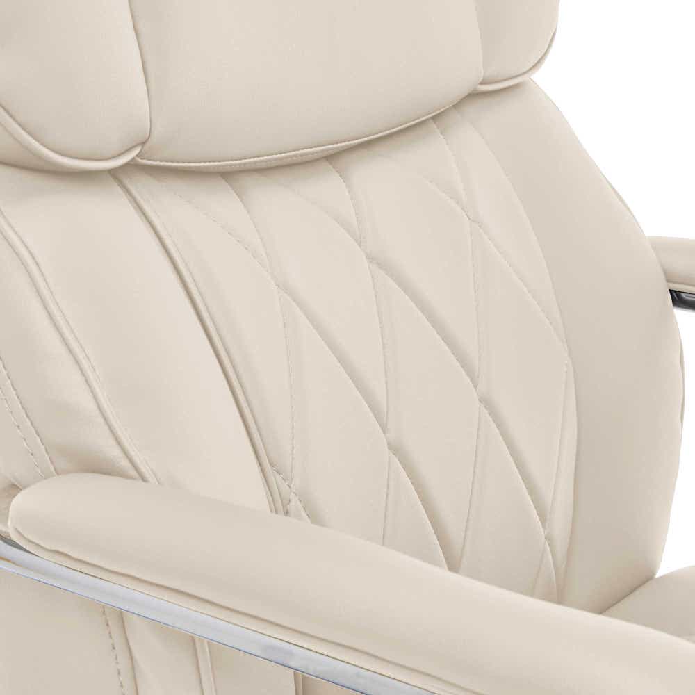 Sutherland Quilted Leather Office Chair, Light Ivory - 44813C-LZB 44813CLZB