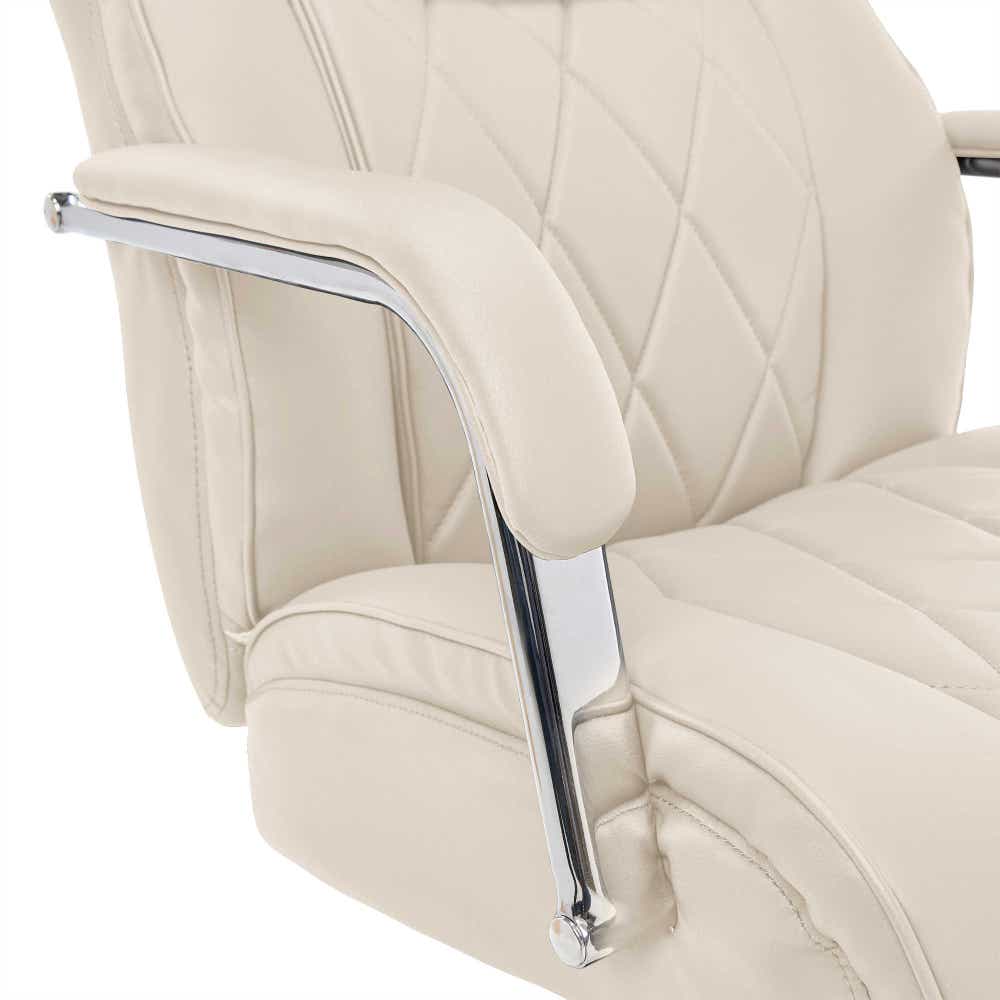Sutherland Quilted Leather Office Chair, Light Ivory - 44813C-LZB 44813CLZB