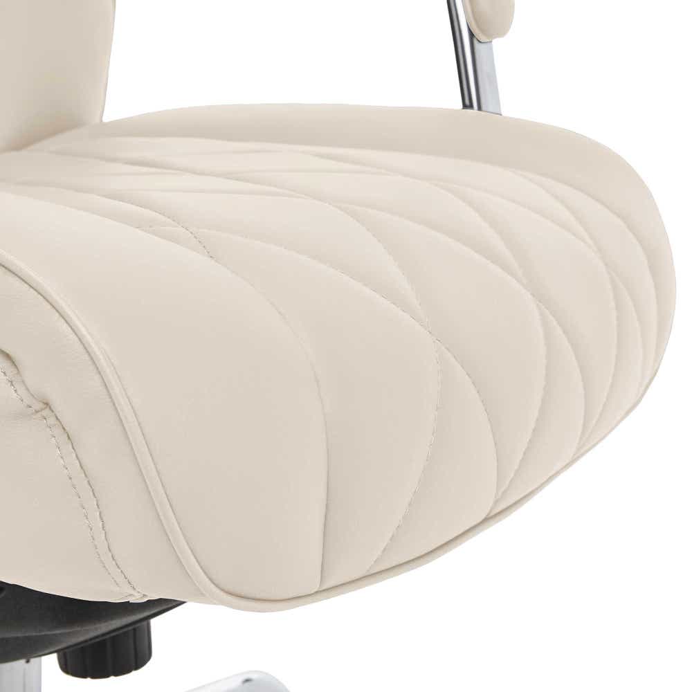 Sutherland Quilted Leather Office Chair, Light Ivory - 44813C-LZB 44813CLZB