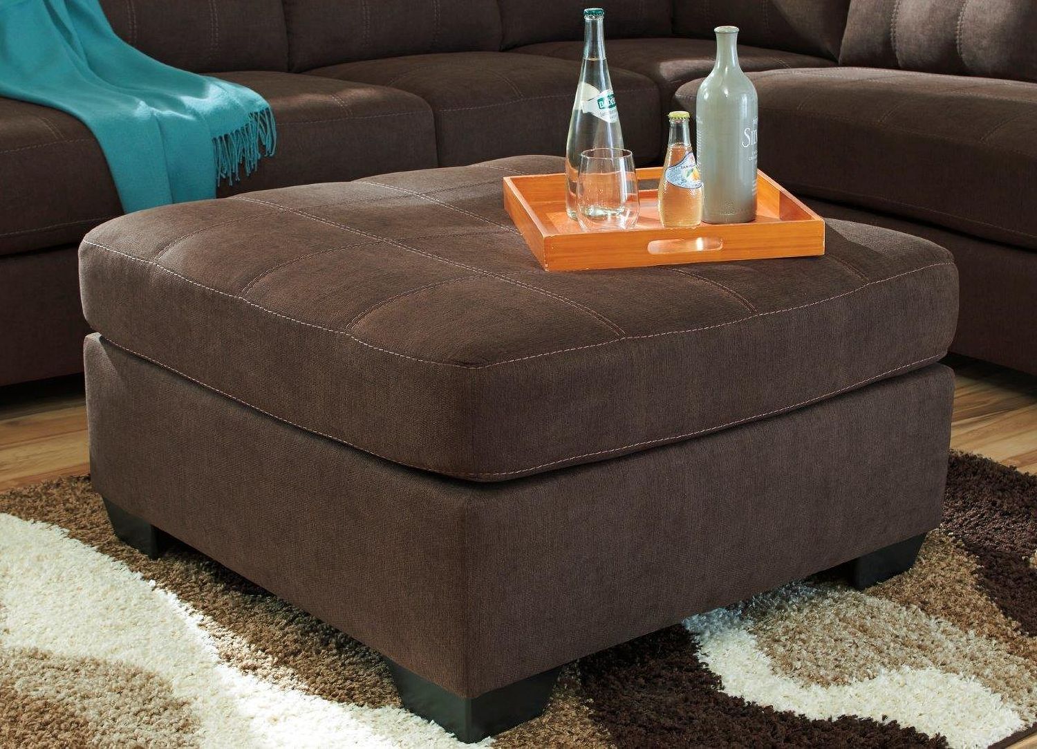 Maier Oversized Accent Ottoman In Walnut 4522108