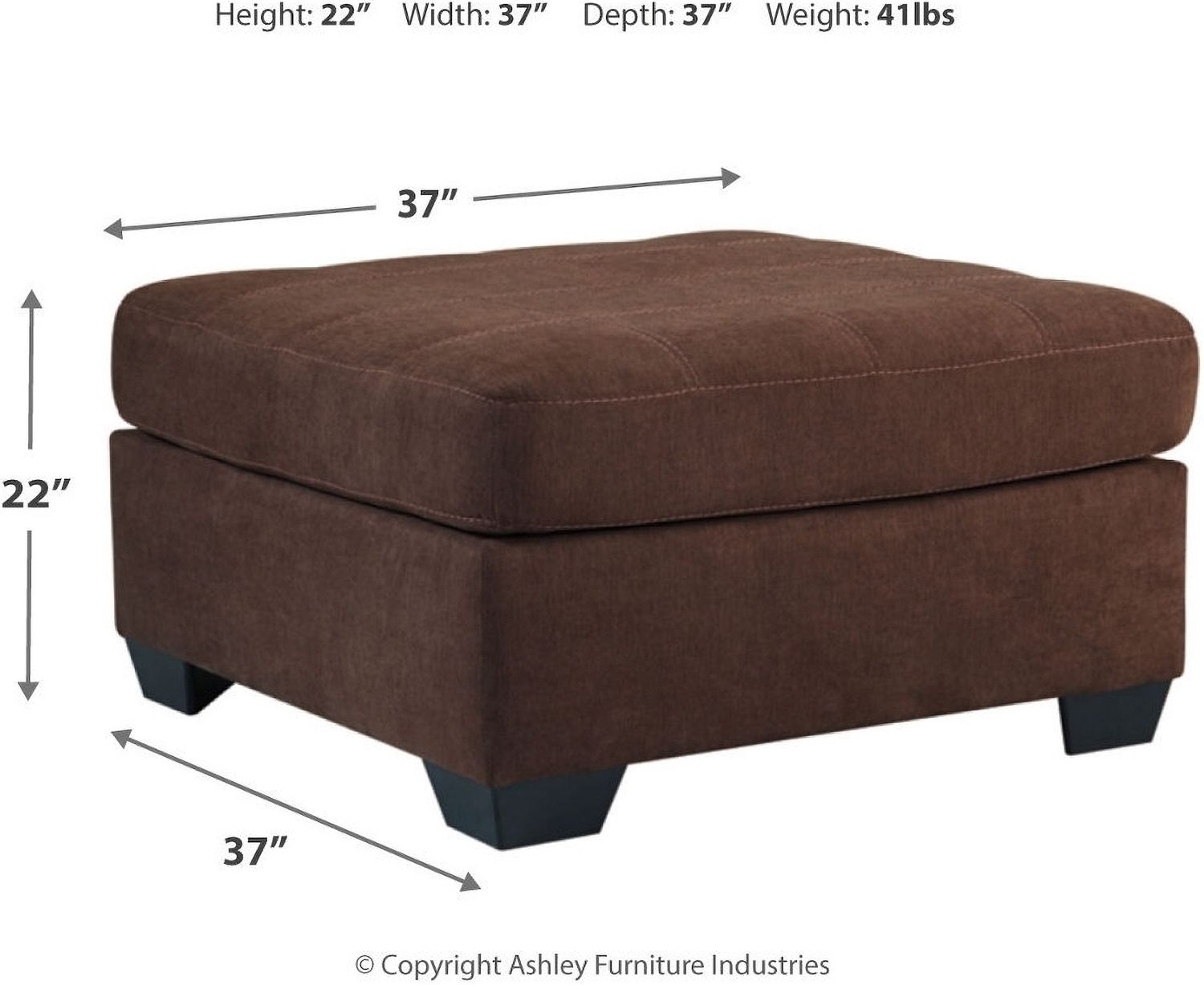 Maier Oversized Accent Ottoman In Walnut 4522108