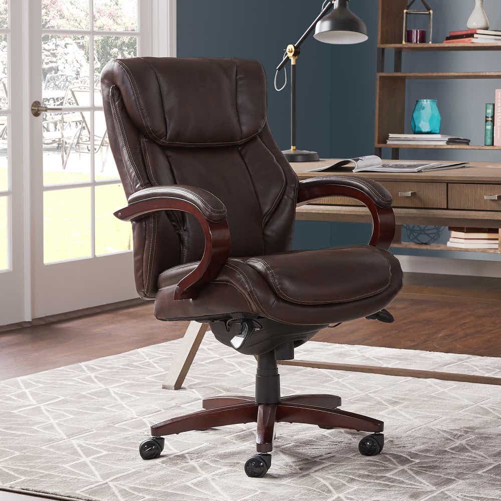 Bellamy Executive Leather Office Chair, Brown - 45783-LZB 45783LZB