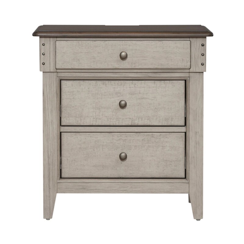 Ivy Hollow 3 Drawer Night Stand w/ Charging Station 457BR61