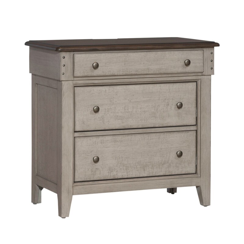 Ivy Hollow 3 Drawer Bedside Chest w/ Charging Station 457BR62