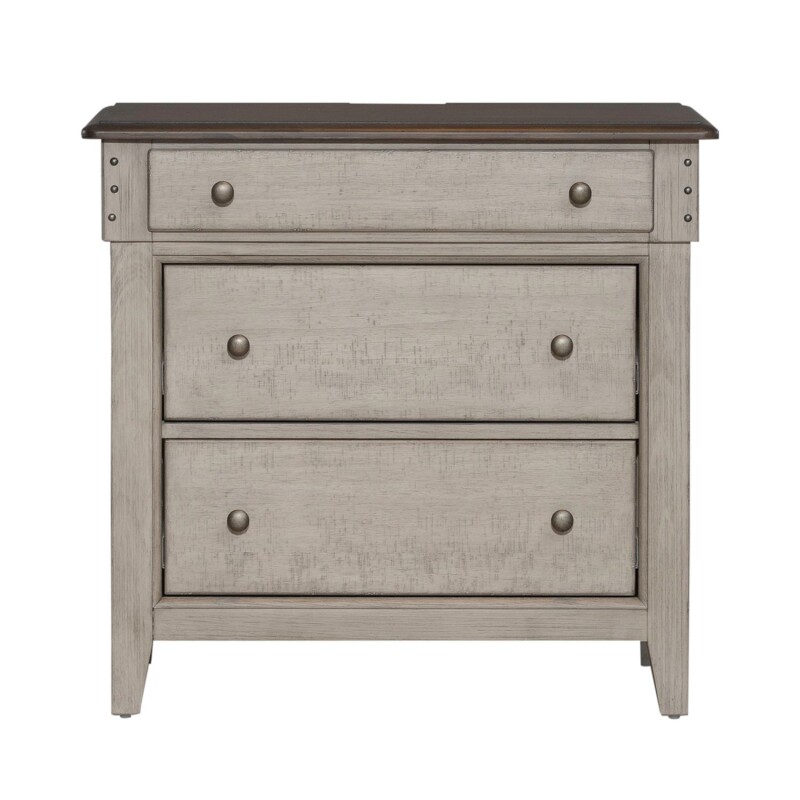 Ivy Hollow 3 Drawer Bedside Chest w/ Charging Station 457BR62