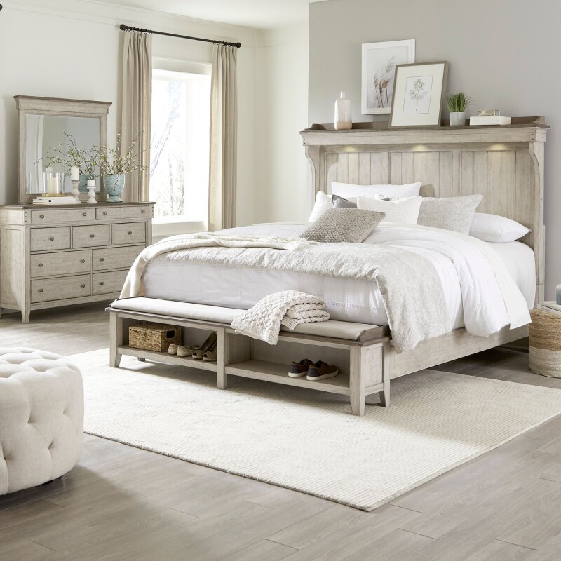 Ivy Hollow King Mantle Storage Bed, Dresser & Mirror 457BRKMSDM