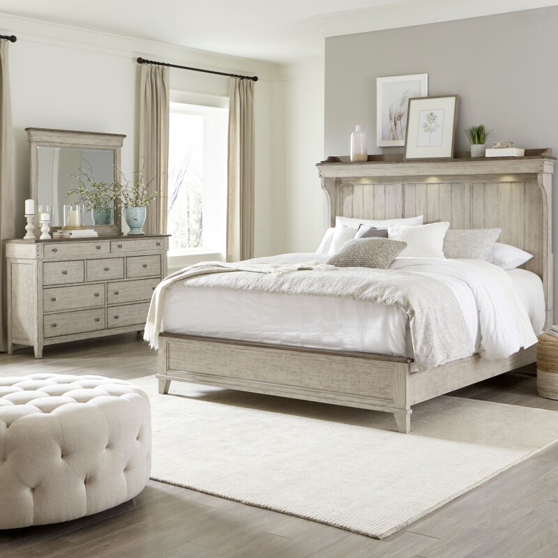 Ivy Hollow Queen Mantle Bed, Dresser & Mirror 457BRQMTDM
