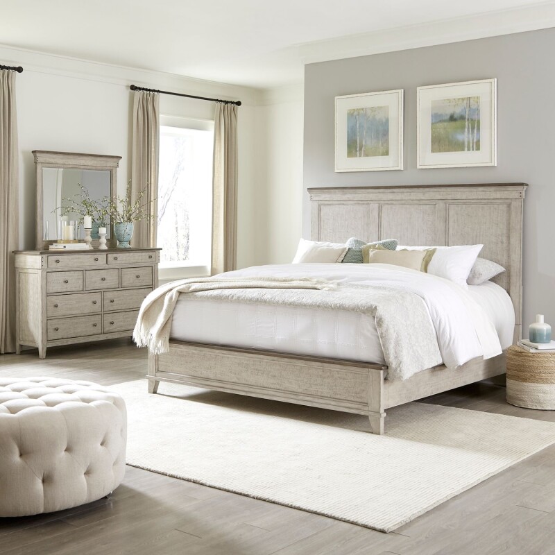 Ivy Hollow Queen Panel Bed, Dresser & Mirror 457BRQPBDM