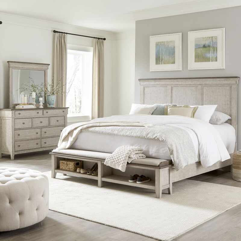 Ivy Hollow Queen Storage Bed, Dresser & Mirror 457BRQSBDM