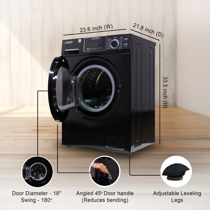 All-in-One 4600 Washer Dryer VENTLESS/VENTED PET Cycle 1.62cf/15lbs 110V 4600BLACK