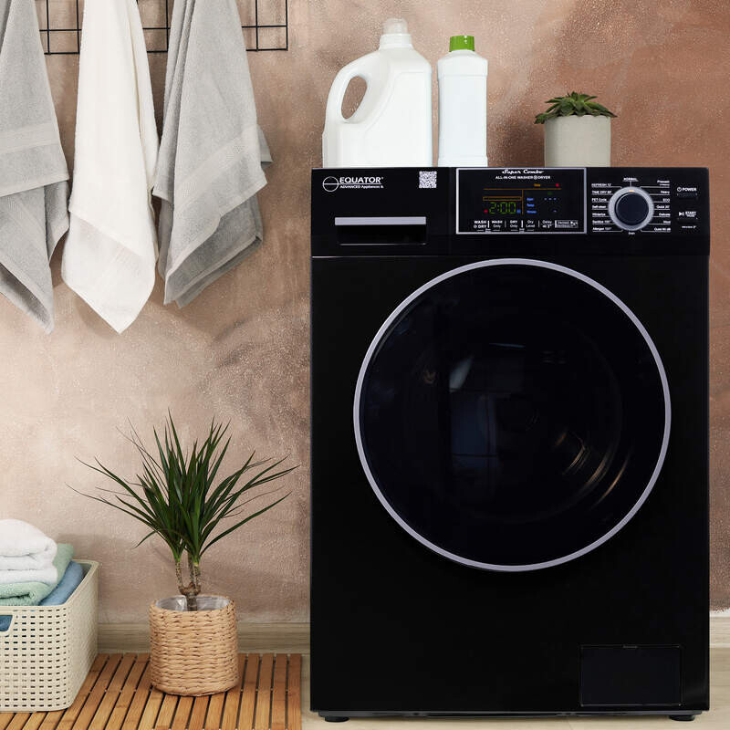 All-in-One 4600 Washer Dryer VENTLESS/VENTED PET Cycle 1.62cf/15lbs 110V 4600BLACK