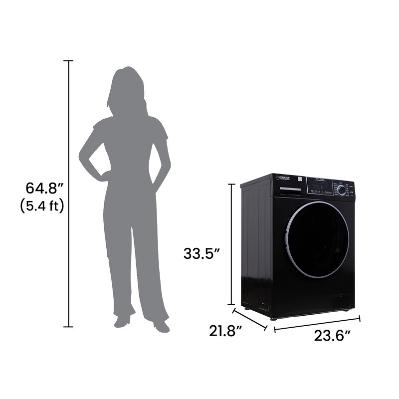 All-in-One 4600 Washer Dryer VENTLESS/VENTED PET Cycle 1.62cf/15lbs 110V 4600BLACK