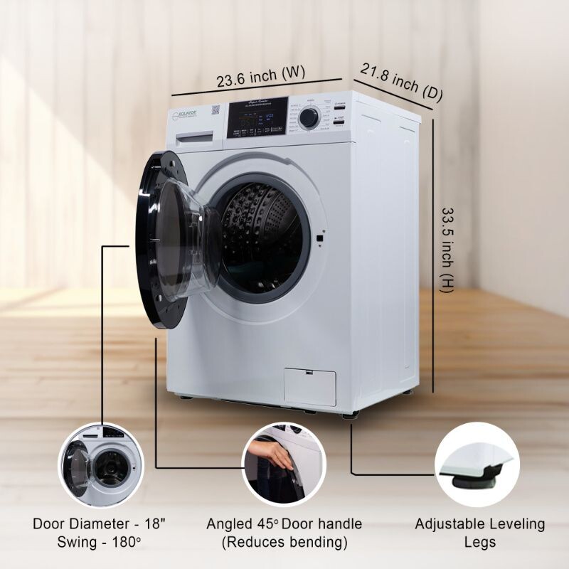 All-in-One 4600 Washer Dryer VENTLESS/VENTED PET Cycle 1.62cf/15lbs 110V 4600SILVER