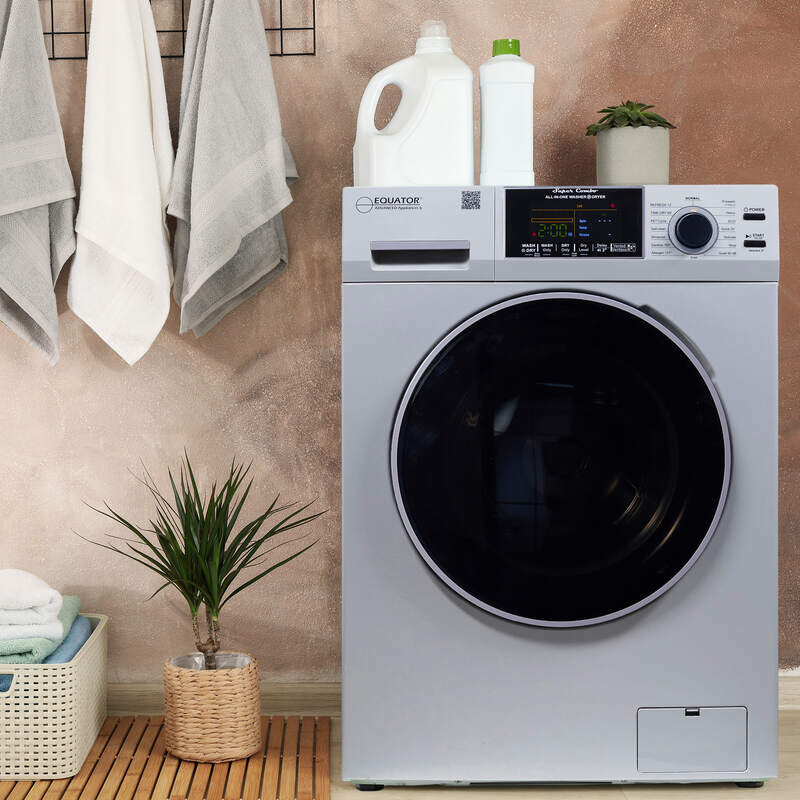 All-in-One 4600 Washer Dryer VENTLESS/VENTED PET Cycle 1.62cf/15lbs 110V 4600SILVER