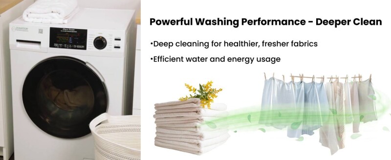 All-in-One 4600 Washer Dryer VENTLESS/VENTED PET Cycle 1.62cf/15lbs 110V 4600WHITE