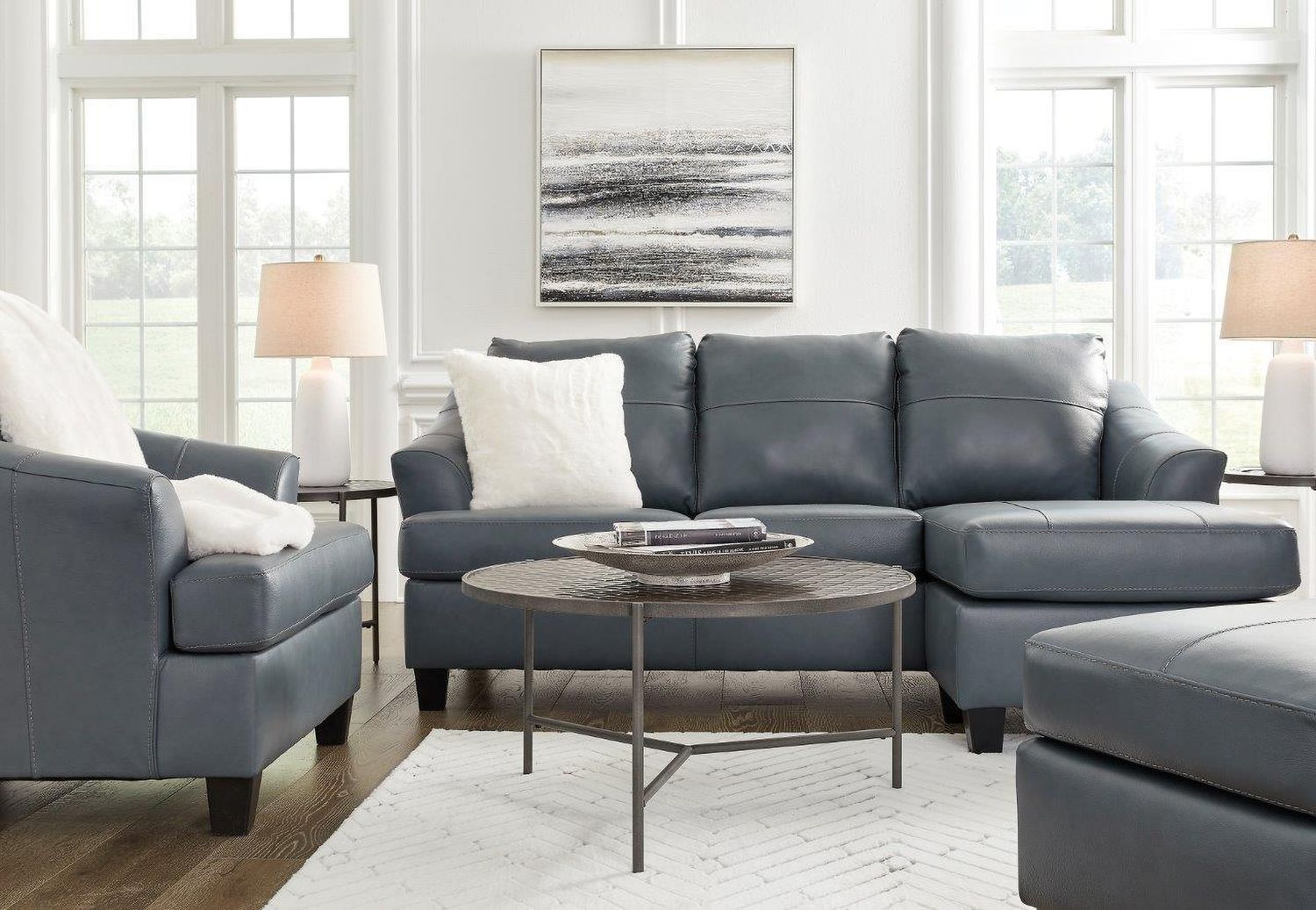 Genoa Sofa Chaise In Steel 4770518