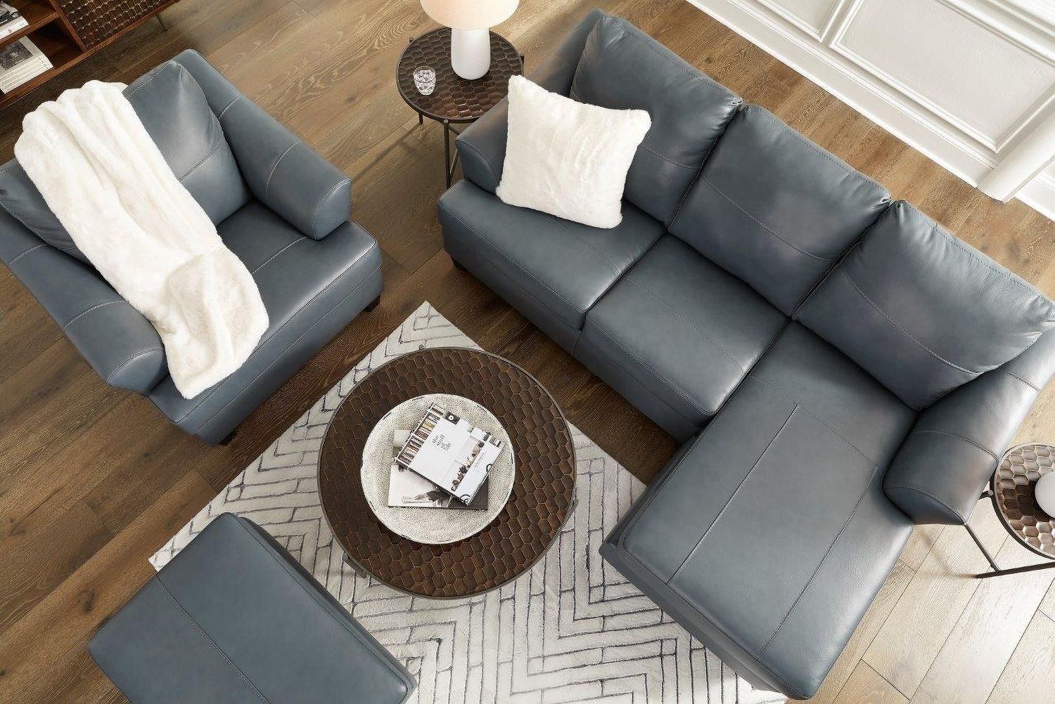 Genoa Sofa Chaise In Steel 4770518