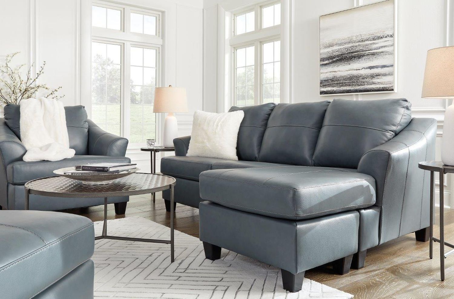 Genoa Sofa Chaise In Steel 4770518