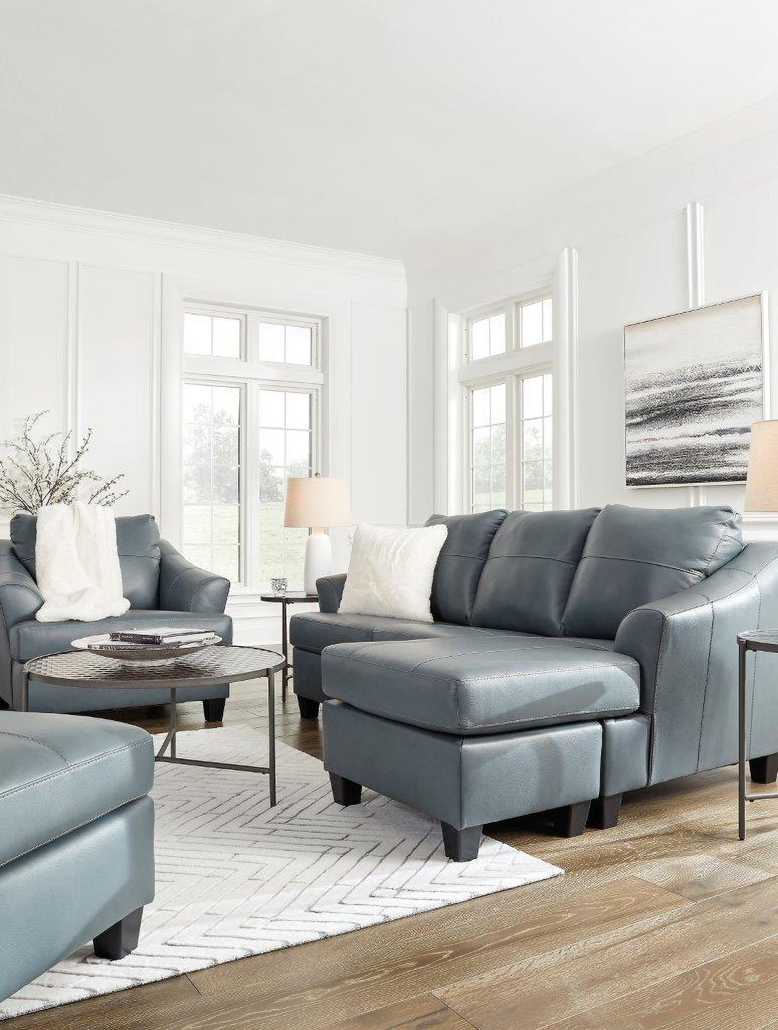 Genoa Sofa Chaise In Steel 4770518