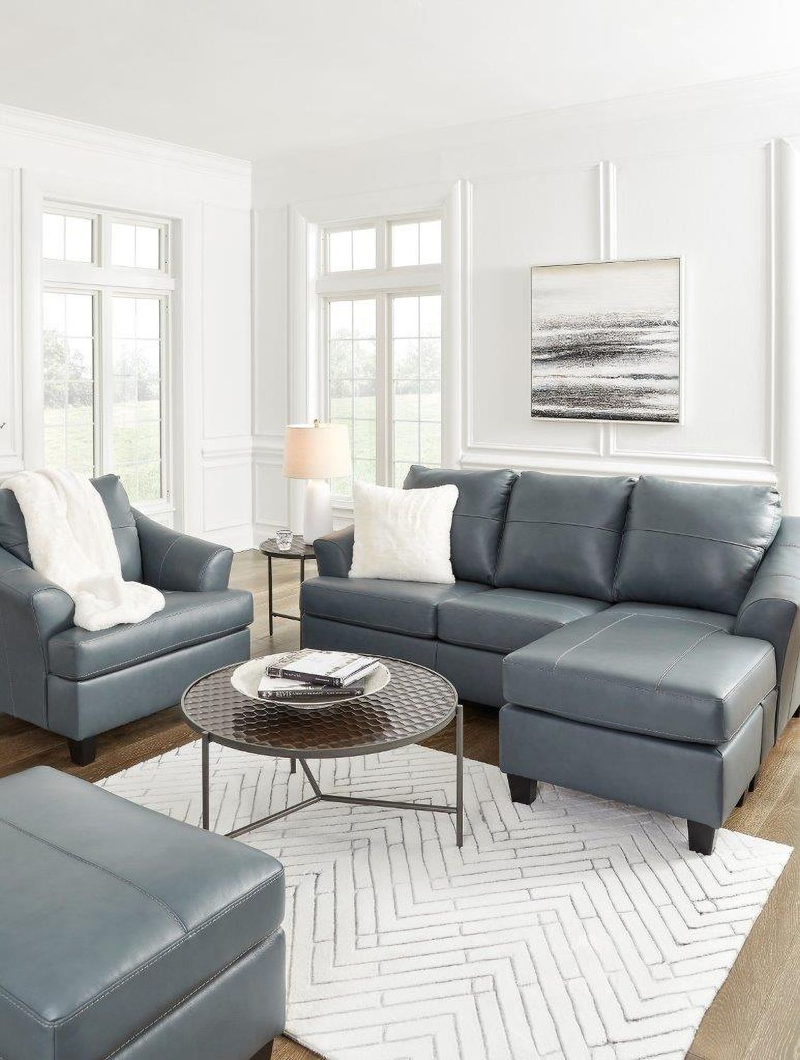 Genoa Sofa Chaise In Steel 4770518