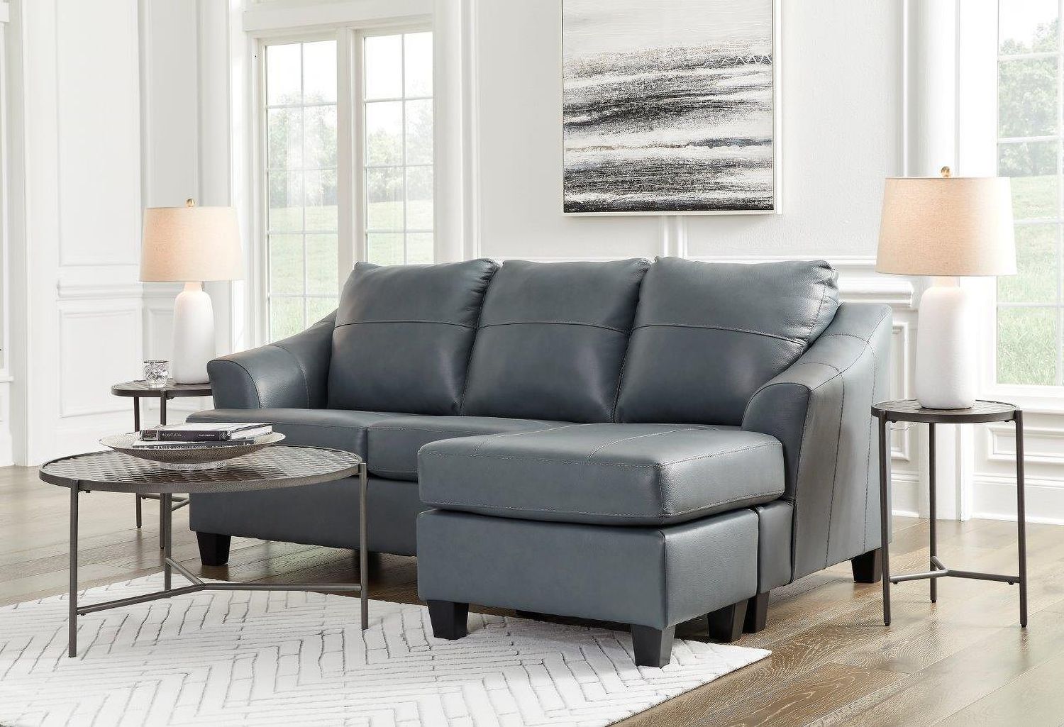 Genoa Sofa Chaise In Steel 4770518