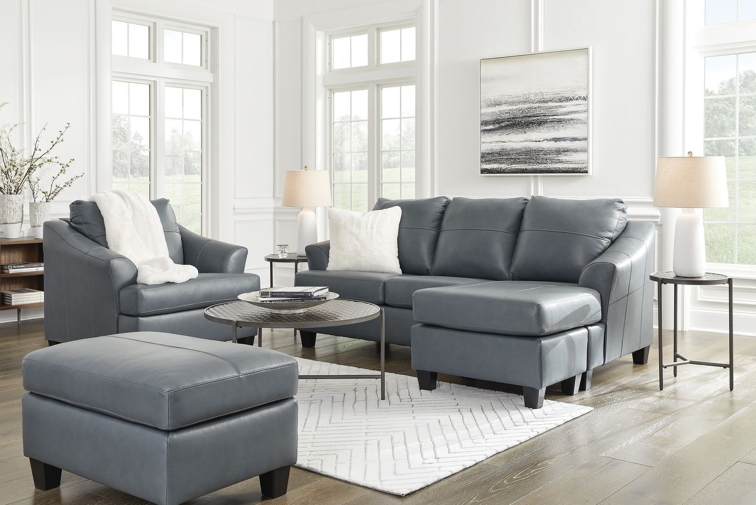 Genoa Sofa Chaise In Steel 4770518