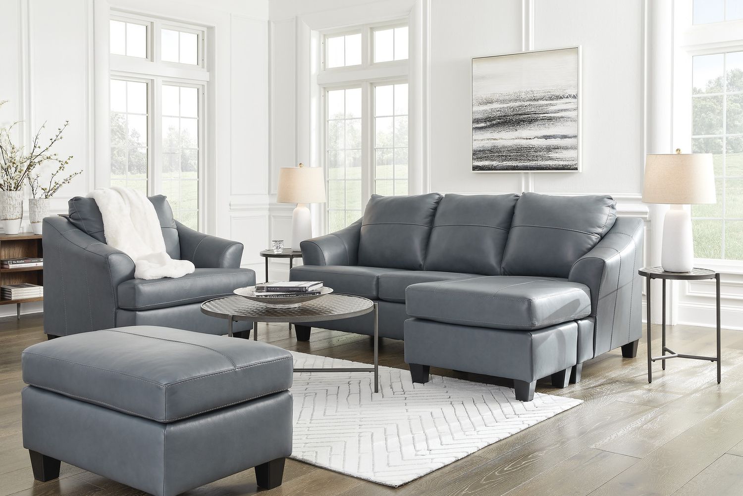 Genoa Sofa Chaise In Steel 4770518