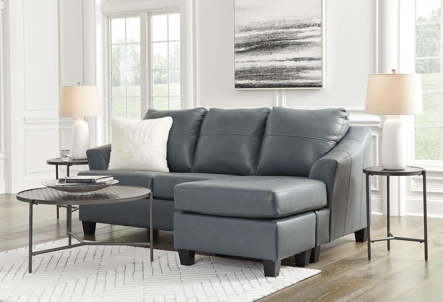 Genoa Sofa Chaise In Steel 4770518