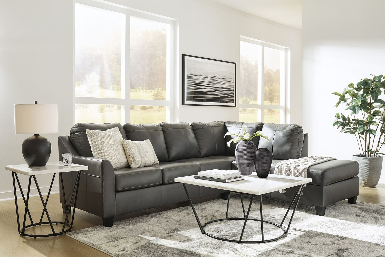 Valderno 2-Piece RAF Sectional With Chaise In Fog 47804S1