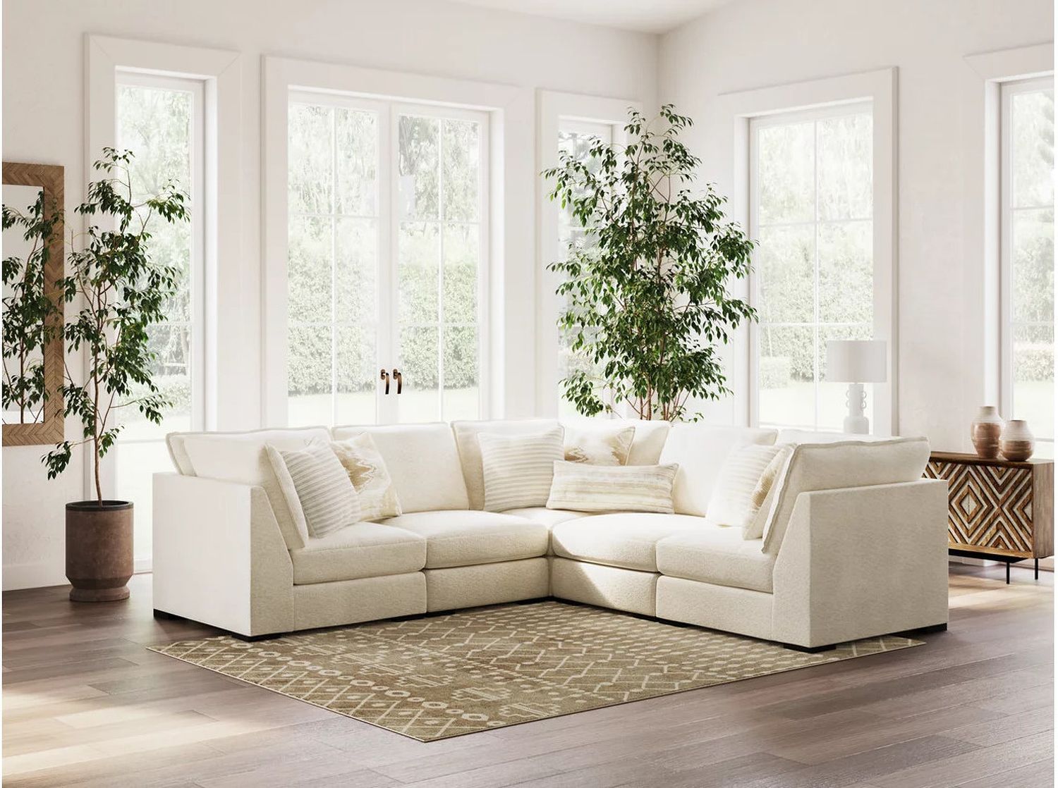 Donelson Creek 5-Piece Sectional In Vanilla 48002S1
