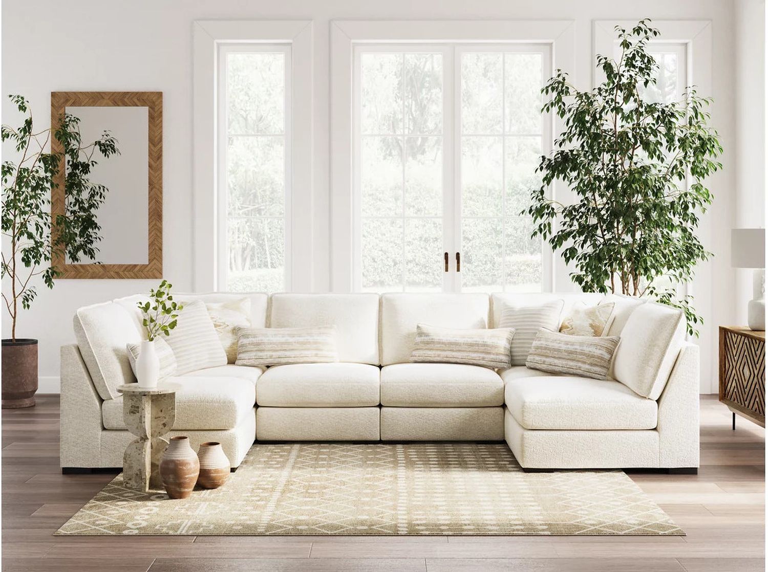 Donelson Creek 6-Piece Sectional In Vanilla 48002S3