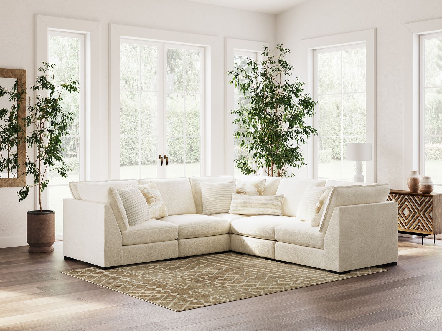 Donelson Creek 6-Piece Sectional In Vanilla 48002S3