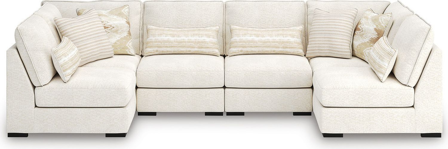 Donelson Creek 4-Piece Sectional and Ottoman In Vanilla 48002U1
