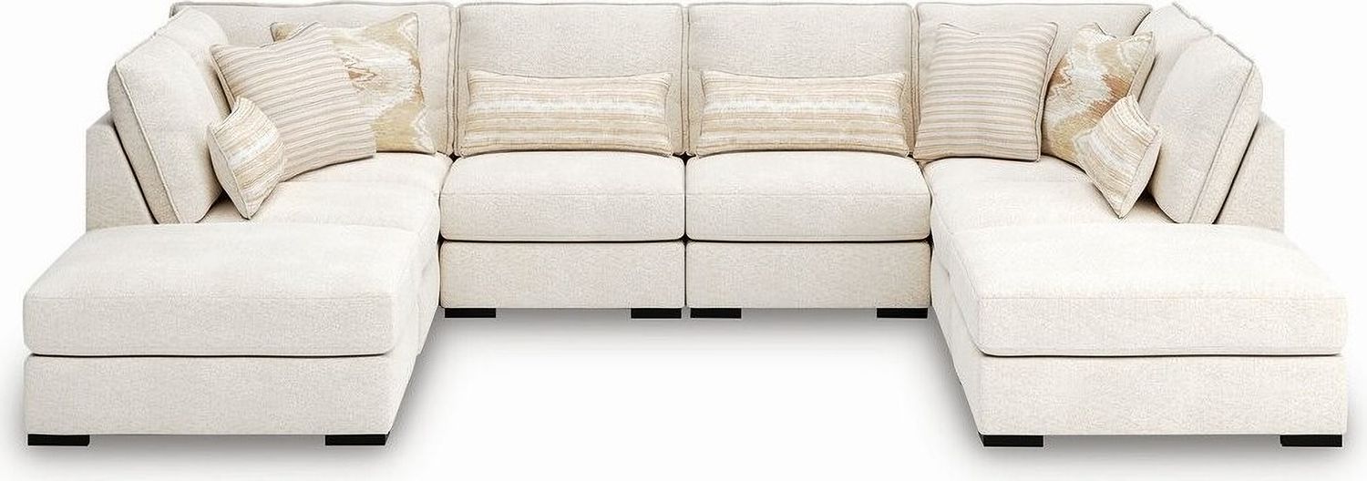 Donelson Creek 4-Piece Sectional and Ottoman In Vanilla 48002U3