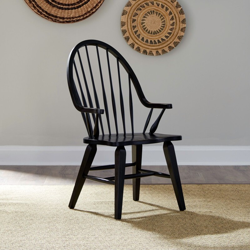 Hearthstone Ridge Windsor Back Arm Chair - Black 482C1000A