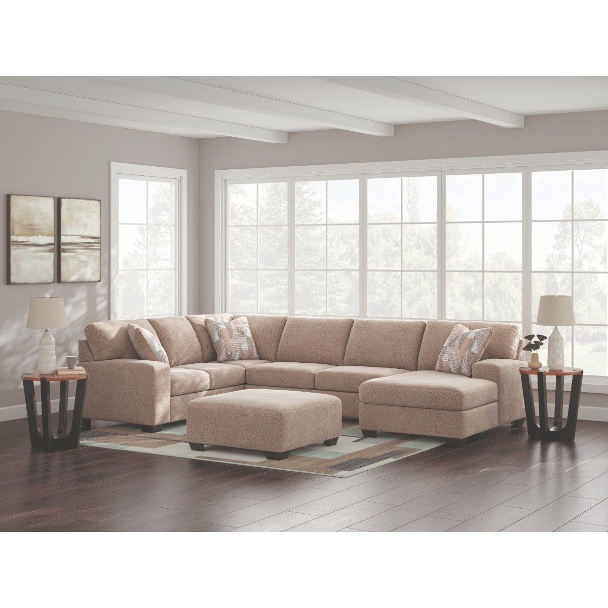 Newellen 3-Piece LAF Sectional With Chaise In Hemp 48404S1