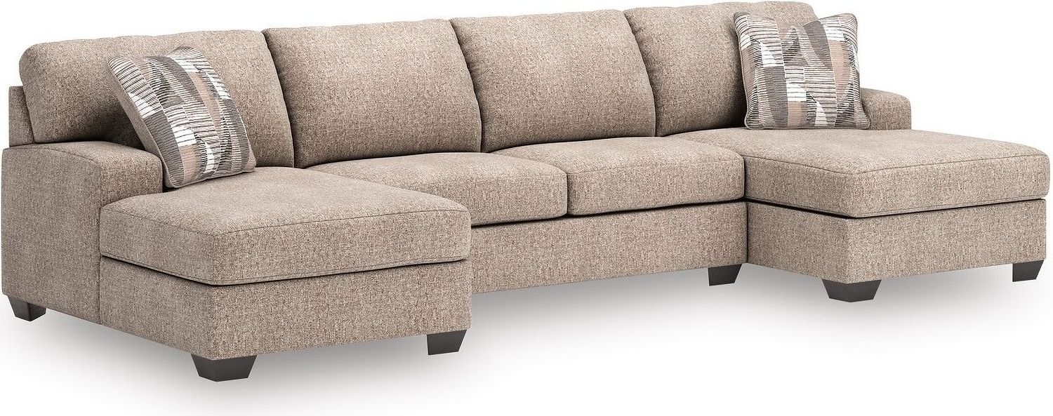 Newellen 3-Piece Sectional With Double Chaise In Hemp 48404S3